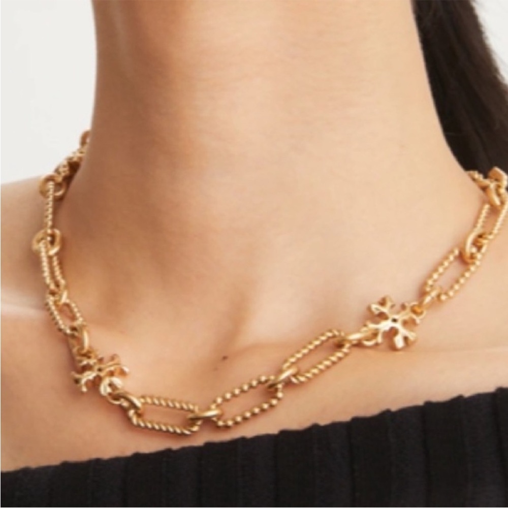 Tory Burch ROXANNE Textured  Rope Chain  Necklace
